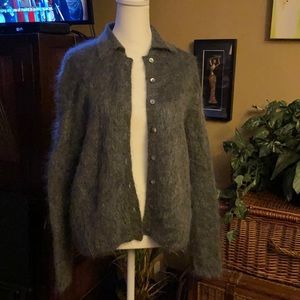 Belford Gray Mohair Cardigan Sweater Sz M